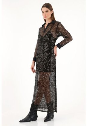 Tennis Vestido Con Transparencia Y Brillo Para Mujer