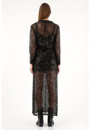 Tennis Vestido Con Transparencia Y Brillo Para Mujer