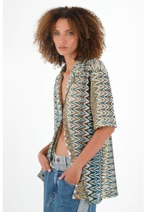 Tennis Camisa Estampada Tipo Bowling Para Mujer