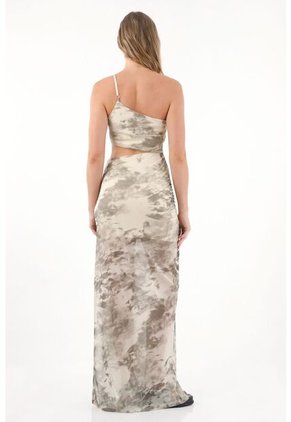 Tennis Vestido Largo En Malla Estampada Con Brillos Para Mujer