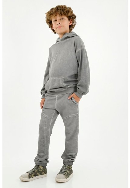 Buzo Tipo Hoodie Gris Para Niño