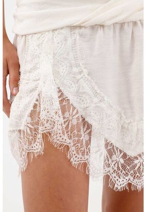 Tennis Falda Corta Con Encaje En La Parte Inferior Blanco Para Mujer