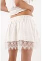 Tennis Falda Corta Con Encaje En La Parte Inferior Blanco Para Mujer de Tennis