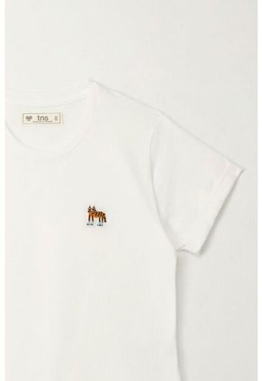 Camiseta Básica Manga Corta Crudo Para Niña