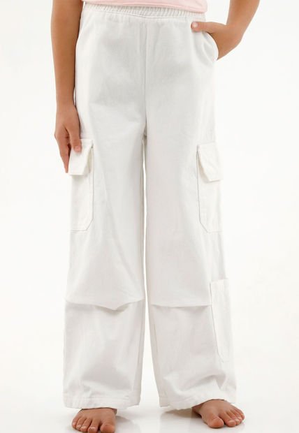 Pantalón Crudo Tipo Cargo Para Niña