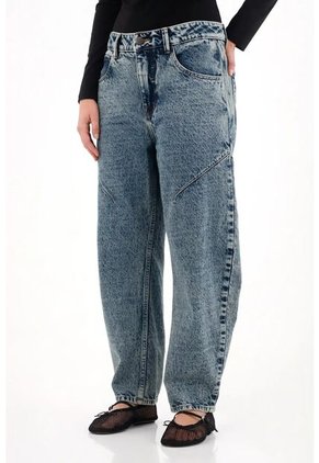 Tennis Jean Slouchy Tiro Bajo Azul Para Mujer