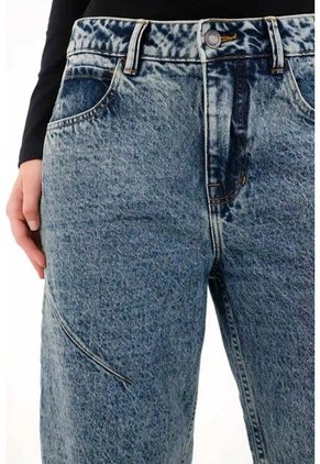 Tennis Jean Slouchy Tiro Bajo Azul Para Mujer