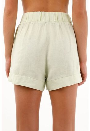 Tennis Bermuda Tiro Alto En Lino Para Mujer