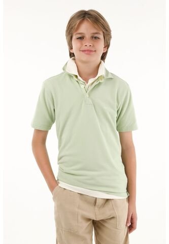 Polo Verde Manga Corta Para Niño Tennis