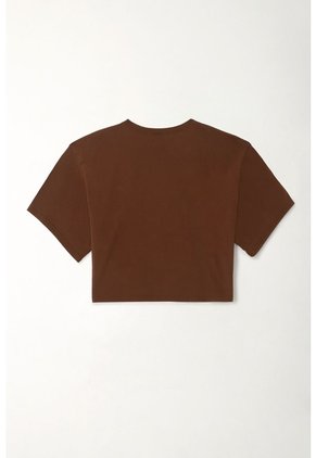 Tennis Camiseta Boxy Fit Con Estampado Texto Café Para Mujer