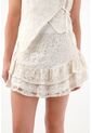 Falda Corta Con Boleros Y Encaje Crudo Para Mujer de Tennis