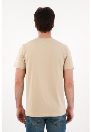 Tennis Camiseta Básica Con Bolsillo Y Estampado Café Para Hombre