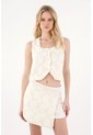Tennis Falda Corta Tipo Pareo Crudo Para Mujer de Tennis