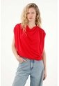 Tennis Camiseta Con Drappeado Rojo Para Mujer de Tennis