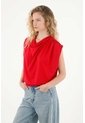 Tennis Camiseta Con Drappeado Rojo Para Mujer de Tennis