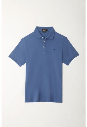 Tennis Polo Azul Lycra-Algodón Para Hombre