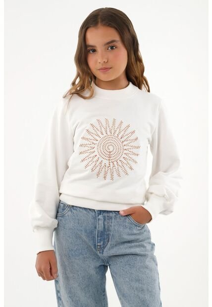 Buzo Crudo Con Aplique Decorativo Para Niña