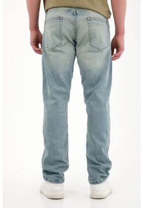 Tennis Jean Recto Con Desgaste Azul Claro Para Hombre