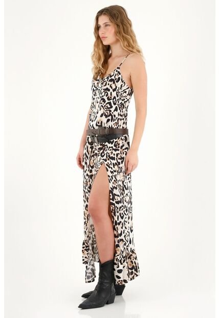 Tennis Vestido Largo Con Estampado Animal Print Para Mujer