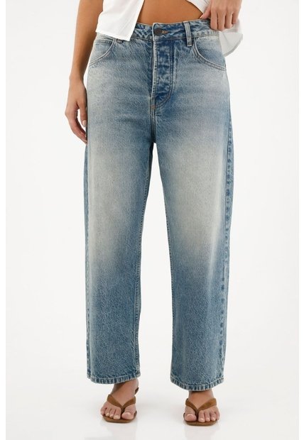 Tennis Jean Recto En 100% Algodón Azul Para Mujer