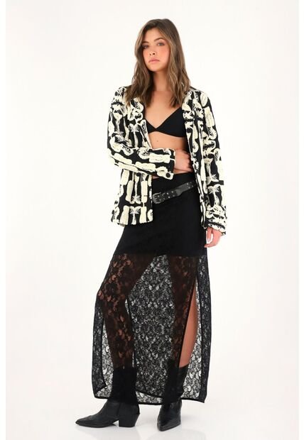 Tennis Blazer Largo Con Detalles Afelpados Para Mujer