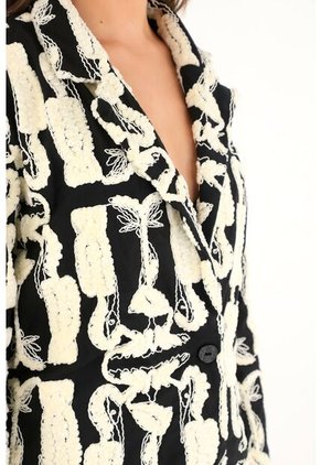 Tennis Blazer Largo Con Detalles Afelpados Para Mujer