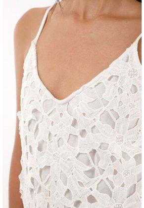 Tennis Vestido Largo Tejido Con Aberturas Crudo Para Mujer