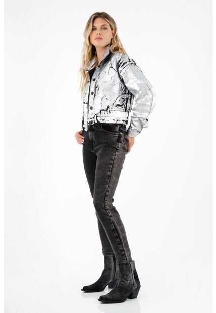 Tennis Chaqueta Con Efecto Metalizado Amplia Para Mujer