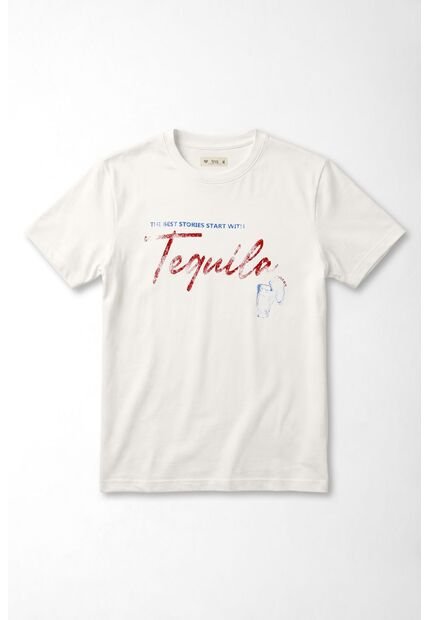 Tennis Camiseta Gráfica Regular Fit Con Print Tequila En Algodón Blanco Para Mujer
