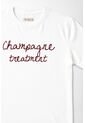 Tennis Camiseta Corte Recto Con Frase Champagne Treatment En Algodón Blanco Para Mujer de Tennis
