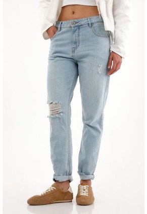 Tennis Jean Azul Con Rotos Localizados Para Mujer