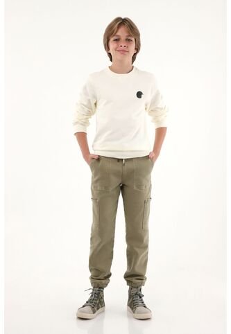 Jean Estilo Jogger Verde Para Niño Tennis