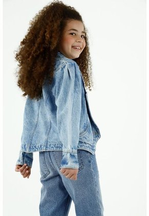 Chaqueta Para Niña En Jean Tipo Blazer