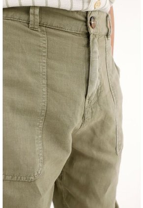 Pantalón Jogger Verde En Apariencia Lino Para Niño