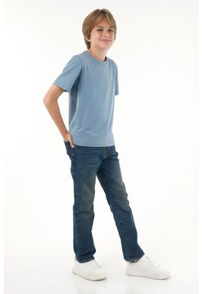 Camiseta Azul Con Estampado En Alta Densidad Para Niño