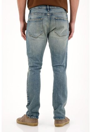 Tennis Jean Nudy Tiro Medio Azul Con Detalle Fruncido Para Hombre