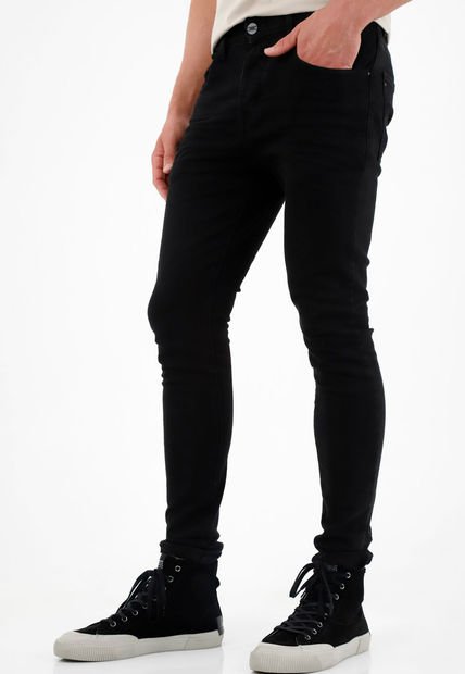 Jean Negro Super Skinny Para Hombre