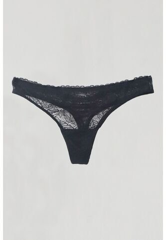 Tennis Panty Tipo Tango Encaje Negro Para Mujer Tennis