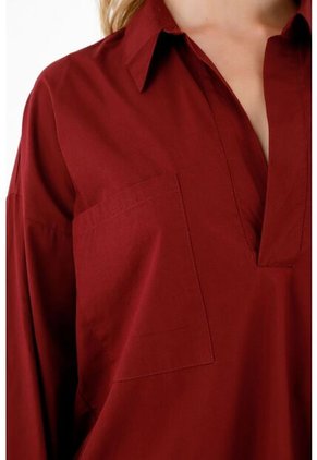 Tennis Camisa Roja En Popelina Para Mujer