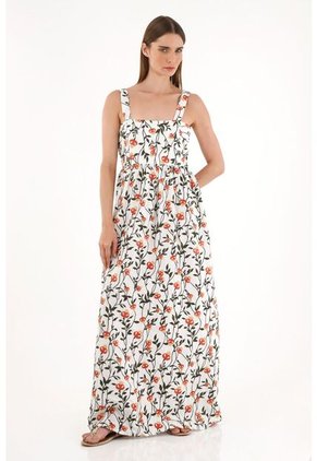 Vestido Estampado Largo De Tiras Para Mujer