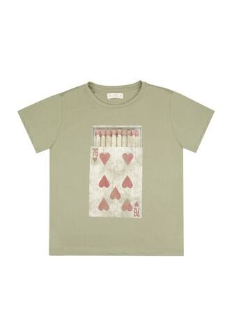 Camiseta Verde Con Estampado De Corazones Para Mujer Tennis