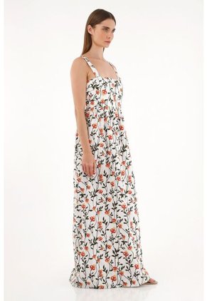 Vestido Estampado Largo De Tiras Para Mujer