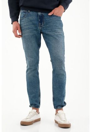 Jean Recto De Tiro Alto Con Doble Pretina Para Hombre