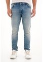 Tennis Jean Skinny De Tiro Medio Con Arrugas 3D Para Hombre de Tennis