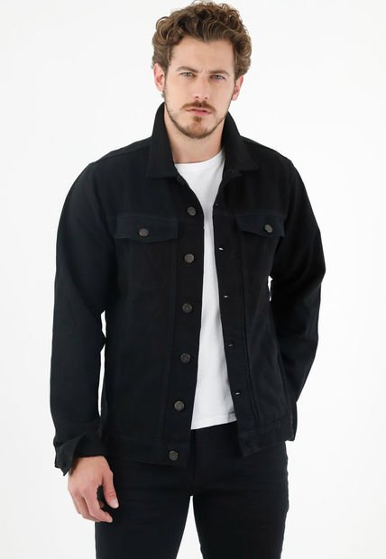 Chaqueta De Jean Negra Para Hombre