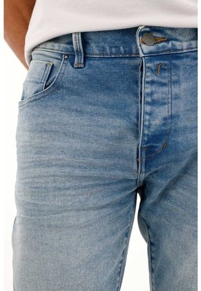 Tennis Jean Skinny De Tiro Medio Con Arrugas 3D Para Hombre