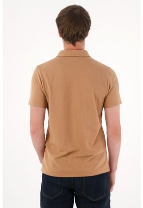 Tennis Camiseta Polo Manga Corta Café Para Hombre