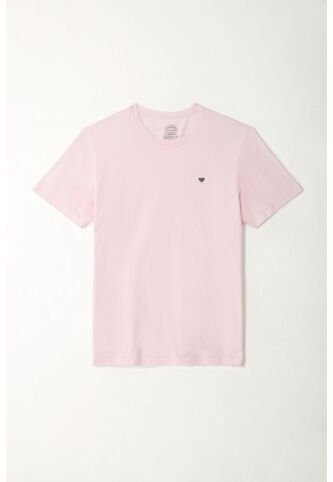 Camiseta Rosada Con Mini Raqueta Bordada Para Hombre Tennis