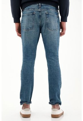 Jean Recto De Tiro Alto Con Doble Pretina Para Hombre