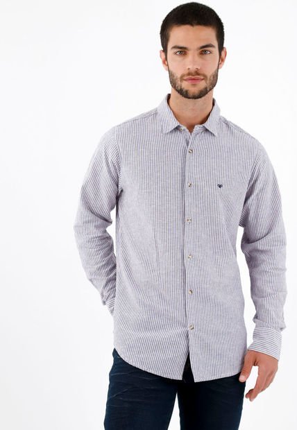 Camisa Preteñida Azul Para Hombre